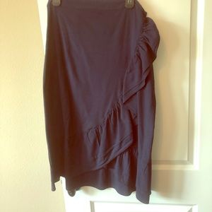 Navy banana republic ruffle skirt TALL size 14